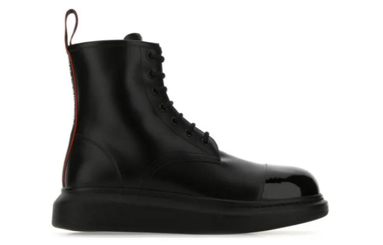 Alexander McQueen Patent Leather Platform Boots 'Black' 663528WHX5R1324
