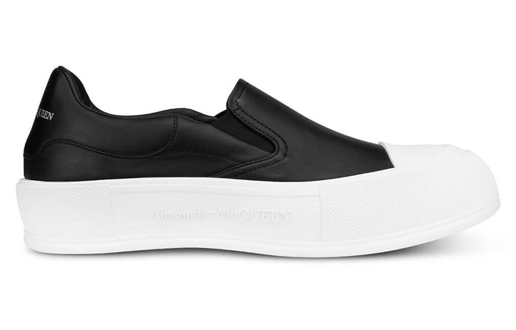 Alexander McQueen Deck Skate Plimsoll 'Black White' 654595WHZT81070