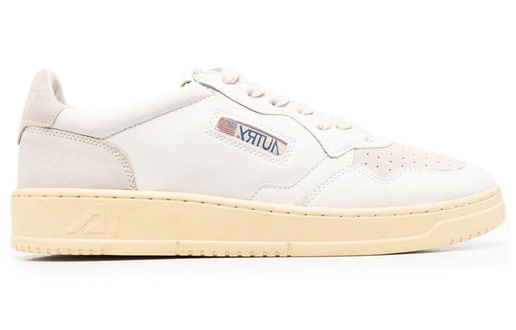 AUTRY Medalist Low Suede and Leather 'White Cream' AULM-SL01