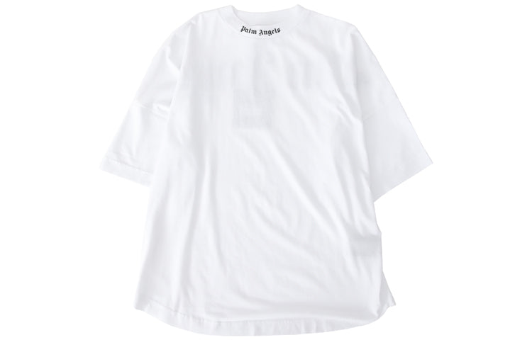 Men's PALM ANGELS Collar Back Logo Short Sleeve White PMAA002R204130350110
