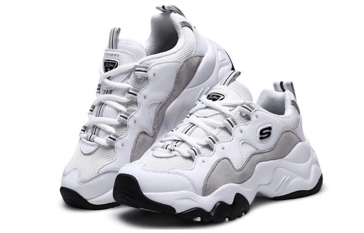 (WMNS) Skechers D'Lites 3.0 Running Shoes White/Grey 12955-WLGY