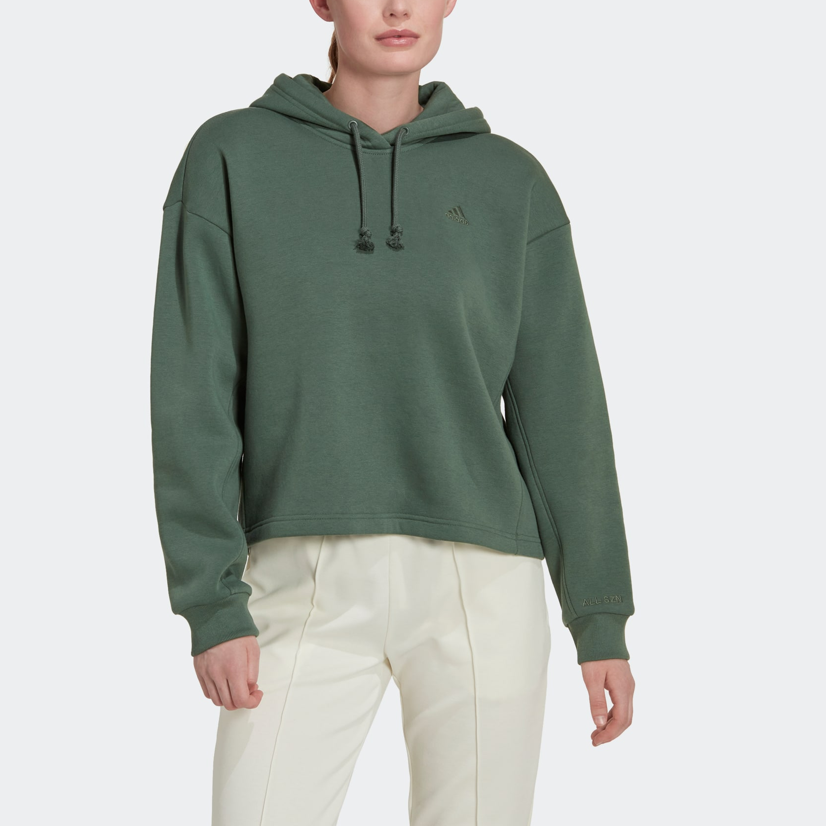 (WMNS) adidas ALL SZN Fleece Hoodie Asia Sizing 'Green' HK0448