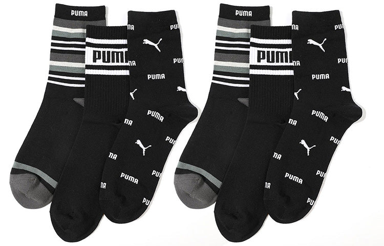 PUMA Casual Long Socks 3 Pack 'Black White' 701206530-001