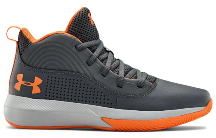 (GS) Under Armour Lockdown 4 Gray/Orange 3022123-102