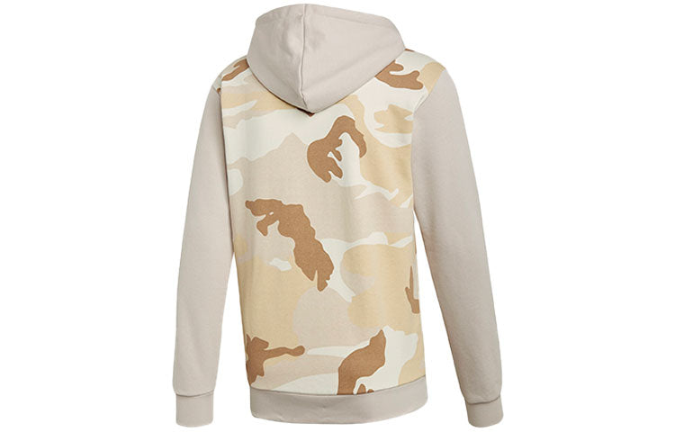 adidas originals Athleisure Casual Sports Camouflage Splicing Hooded Jacket Beige ED7072