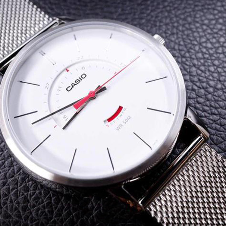 CASIO Dress Series Quartz 43mm Analog Watch 'Silver White' MTP-B105M-7AV