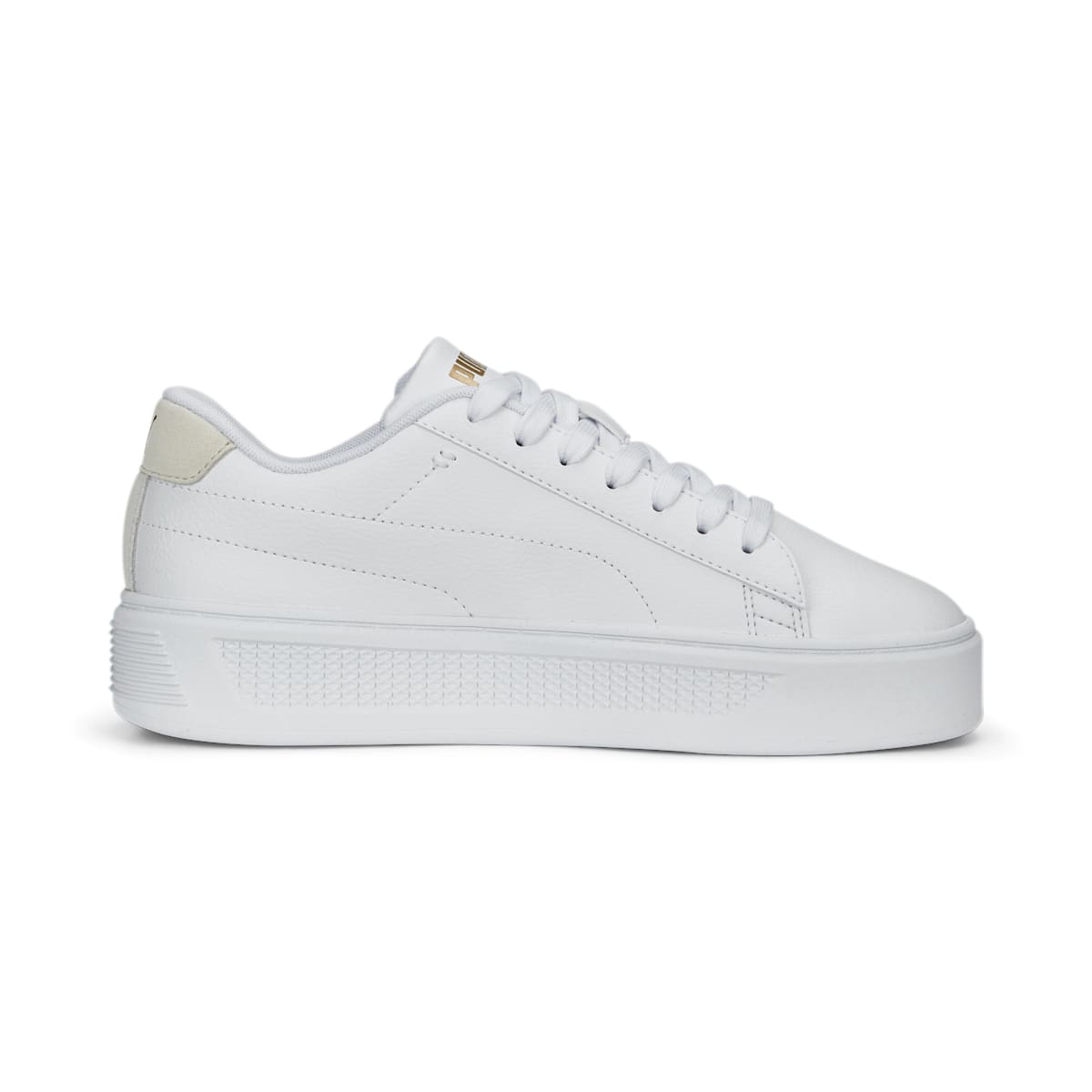 (WMNS) PUMA Smash Platform V3 'Laser Cut White Pristine Gold' 389403-01