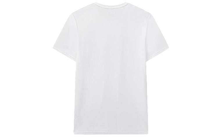 Men's FILA Hollow Out Subject Printing Short Sleeve White T-Shirt F11M038120F-WT