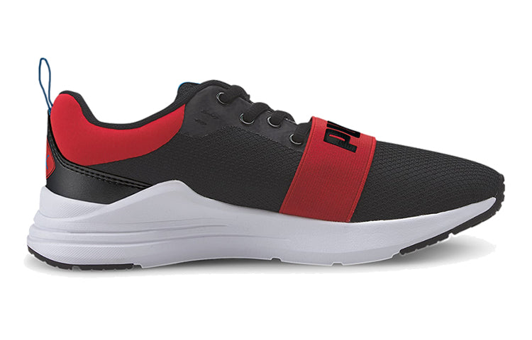 PUMA Wired Run Agile Imeva (Big Kids) Shoes Black/Red/White 374433-02