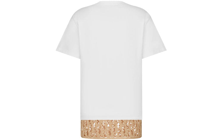 Men's DIOR SS21 Pattern Loose Round Neck Short Sleeve White 183J651A0554-C081
