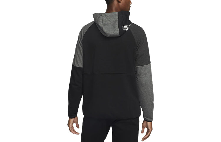 Men's Nike Dri-FIT Colorblock Logo Printing Hooded Jacket Black DQ4788-032