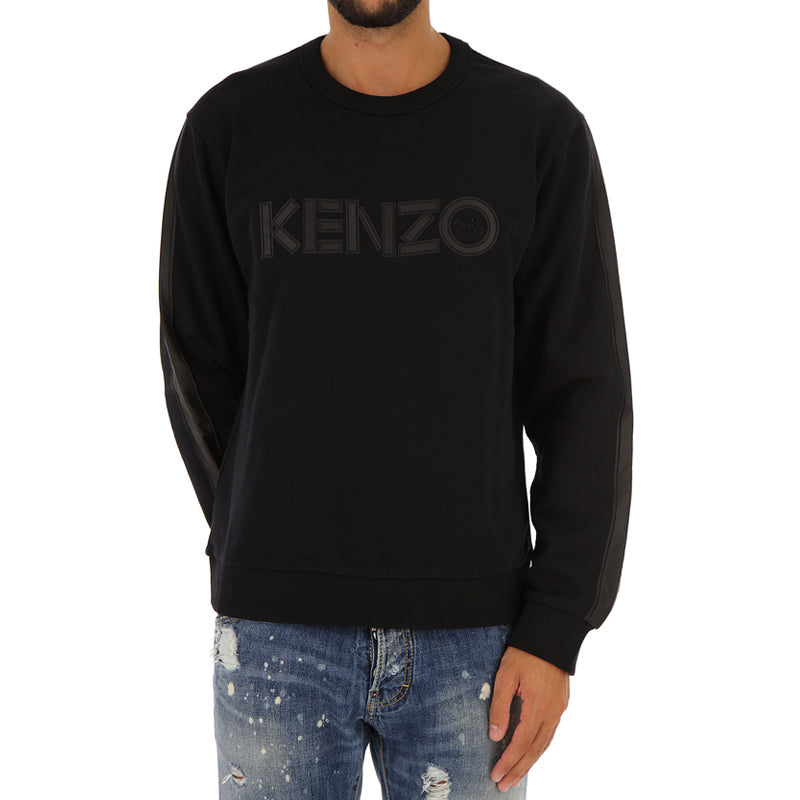 Men's KENZO Logo Printing Solid Color Long Sleeves Black 5SW1614MC-99