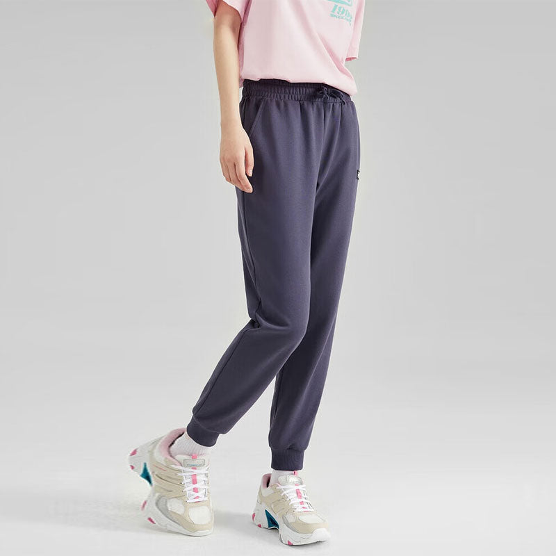 (WMNS) Skechers Colorful Casual Series Drawstring Knit Pants 'Black' L322W066-026R