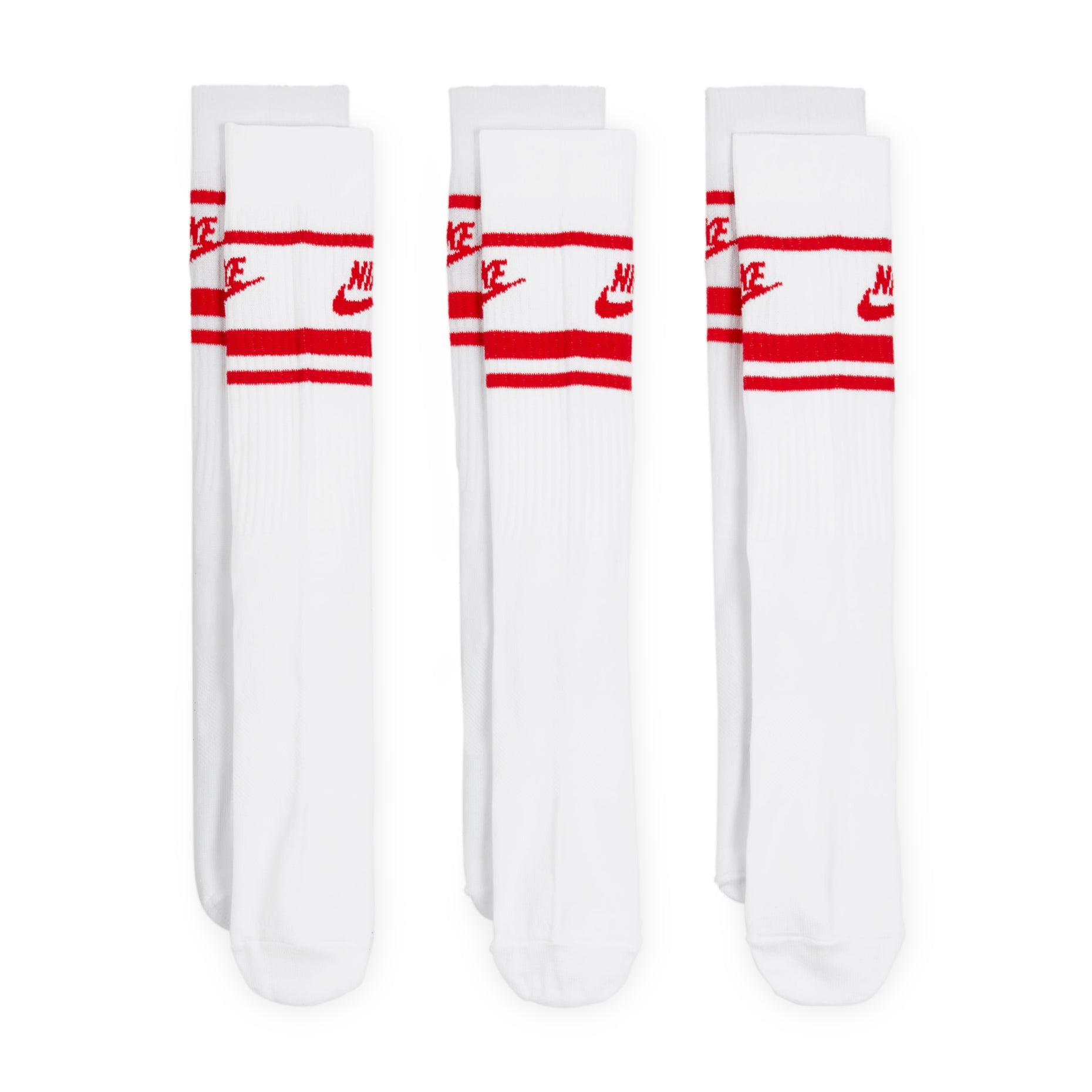 Nike Sportswear Dri-FIT Everyday Essential Crew Socks 'White Red' DX5089-102