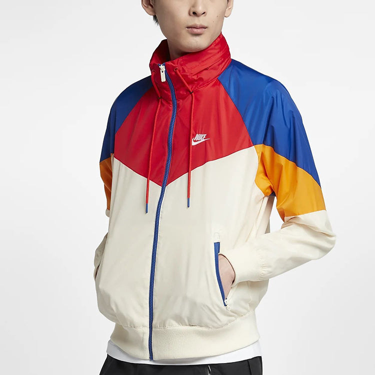 Nike MENS Big Swosh Multicolor Jacket Red/White/Blue Colorblock AR2210-271