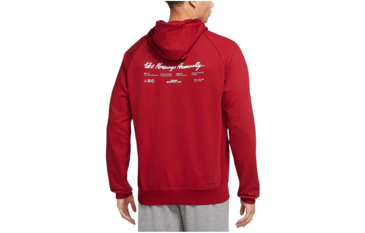 Men's Air Jordan Dri-FIT Sport Bc Alphabet Printing Pullover Drawstring Hooded Long Sleeves Red DQ7330-687