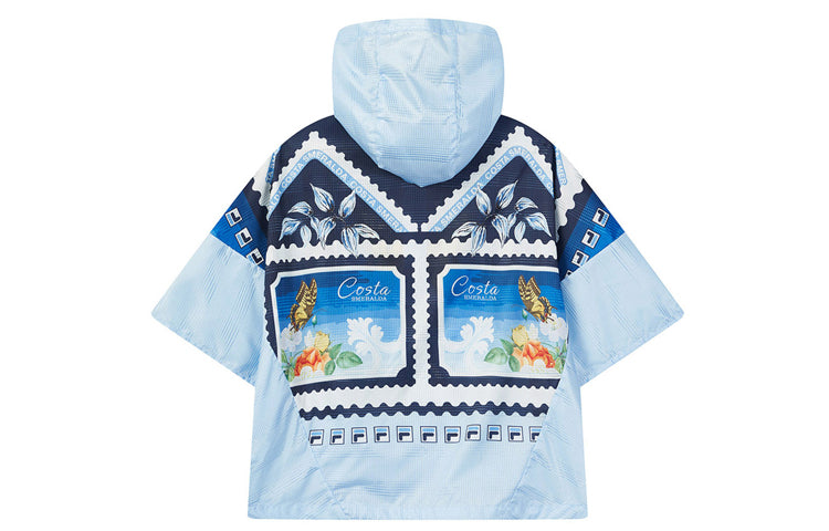 (WMNS) FILA Butterfly Full Print Casual Woven Blue Jacket F11W028706F-LB