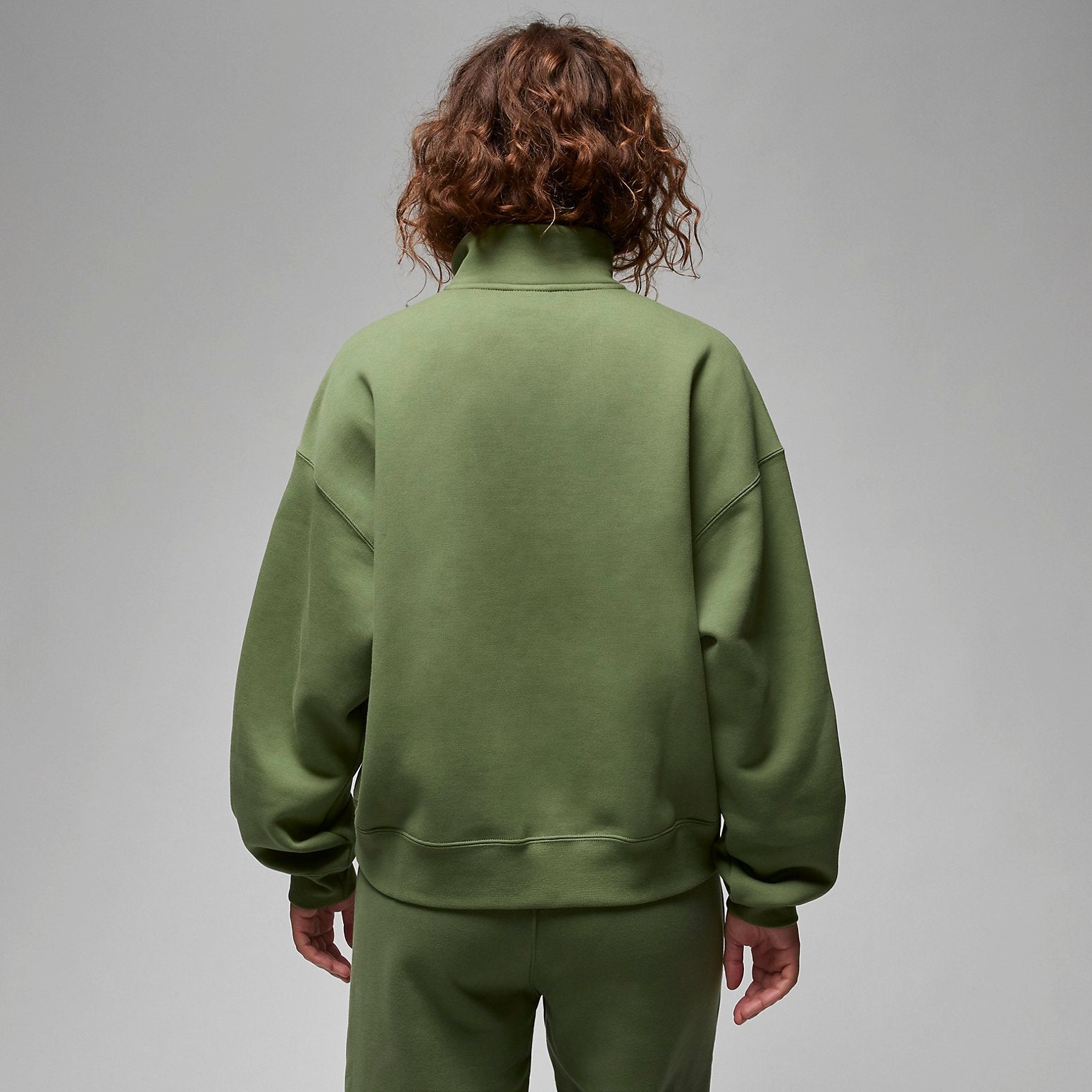 (WMNS) Air Jordan Flight Fleece 1/4 Zip Top 'Sky J Light Olive' FD7222-340