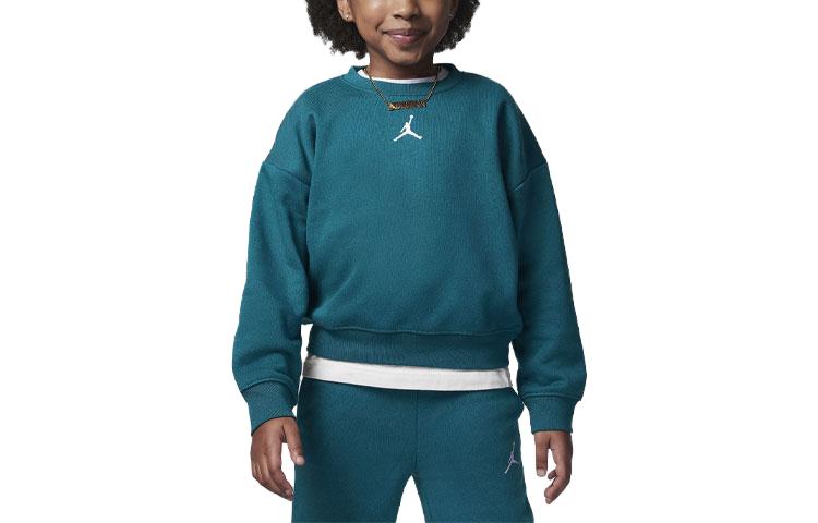 (GS) Air Jordan Essential Crew Sweatshirt 'Green' 35C387-U9C