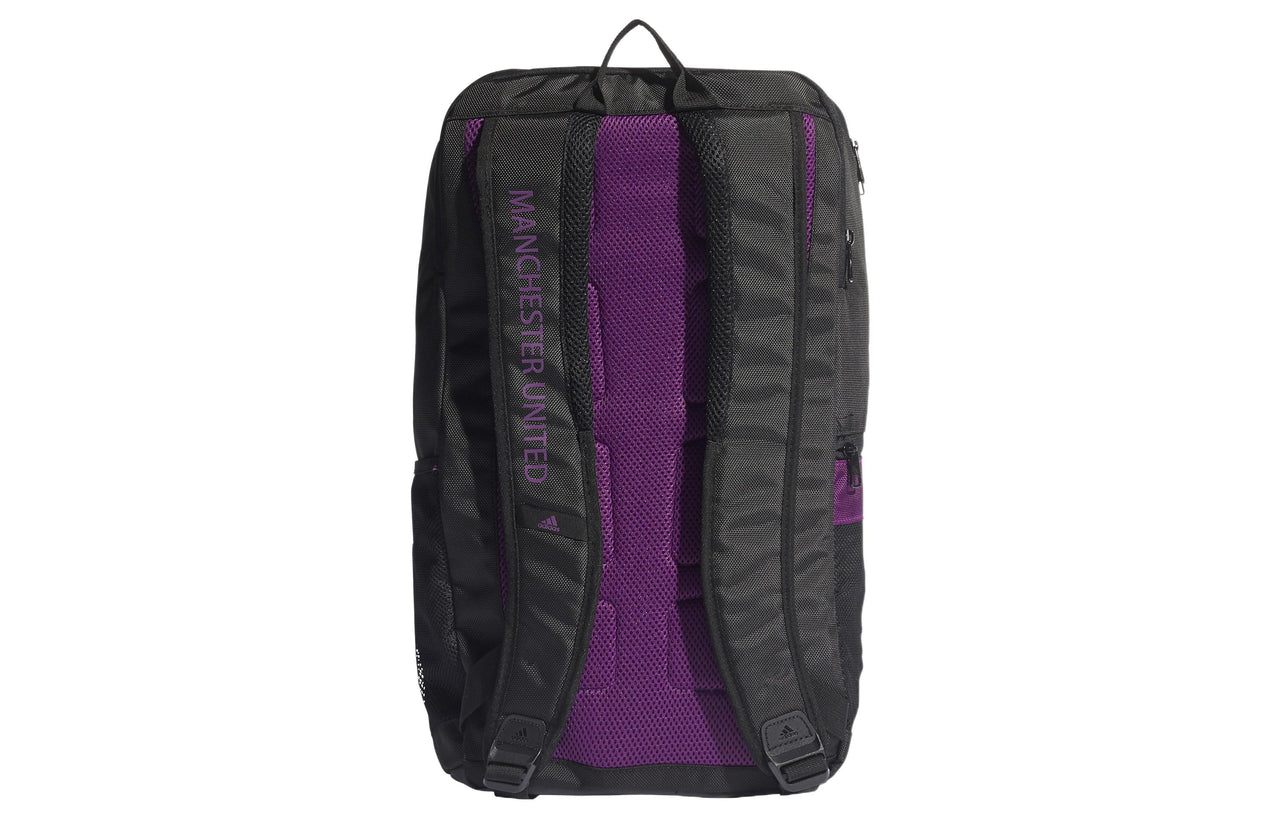 adidas Manchester United Polyester logo Printing Splicing Element Large Capacity Casual Sports Backpack Unisex Black GU0127
