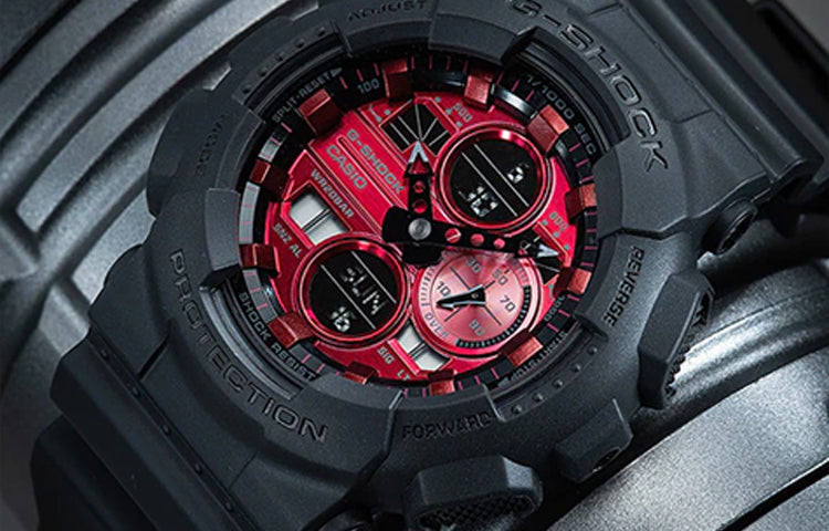 CASIO G-Shock Analog-Digital 'Black Red' GA-140AR-1APR