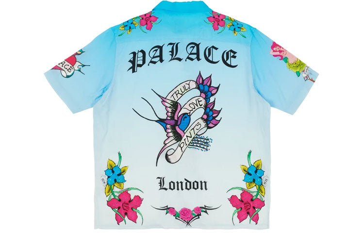 PALACE Unisex Inky Printing Short Sleeve Shirt Blue P20SHT024