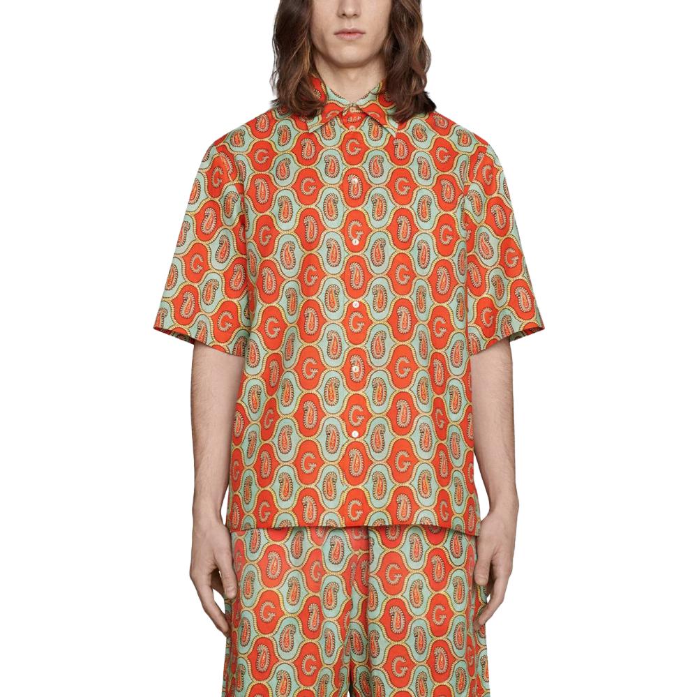 Gucci Cotton Linen G Paisley Shirt 'Orange' 653979-ZAGQ1-7192