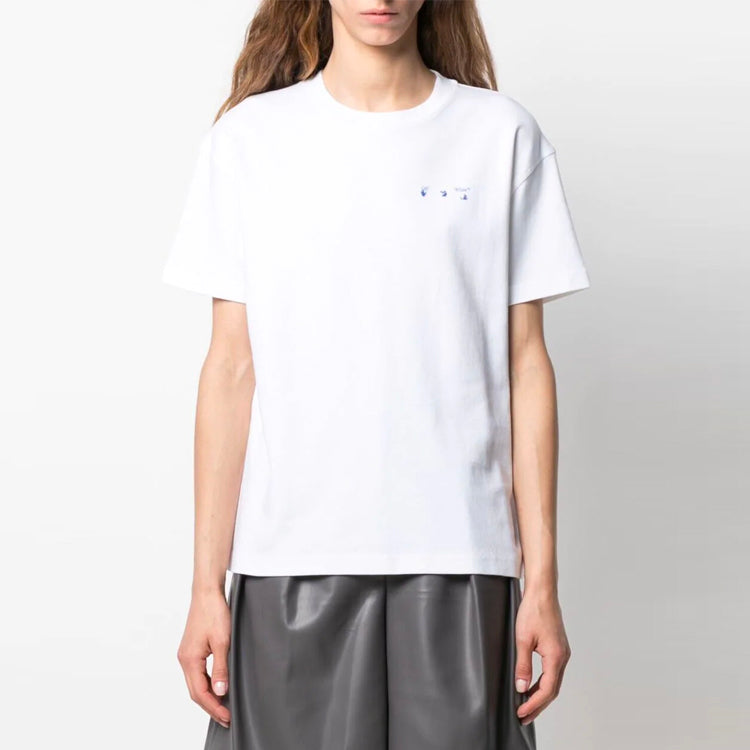 (WMNS) Off-White SS21 Floral Printing Short Sleeve Slim Fit Version White OWAA089S21JER0010145