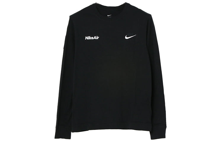 Nike Casual Sports Round Neck Logo Long Sleeves Black CU7629-010