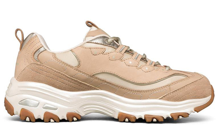 (WMNS) Skechers D'Lites 1.0 Low-Top Running Shoes Brown 149479-TAN