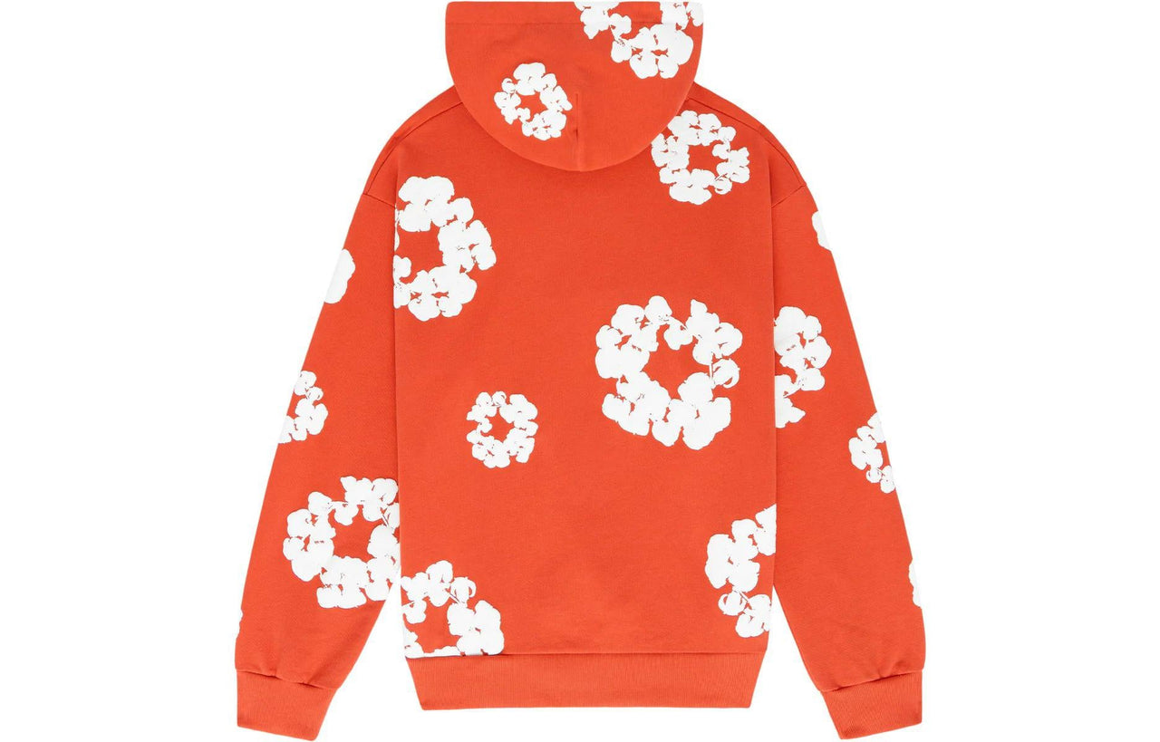 Denim Tears Cotton Wreath Logo Hoodie 'Orange White' 301-090-30
