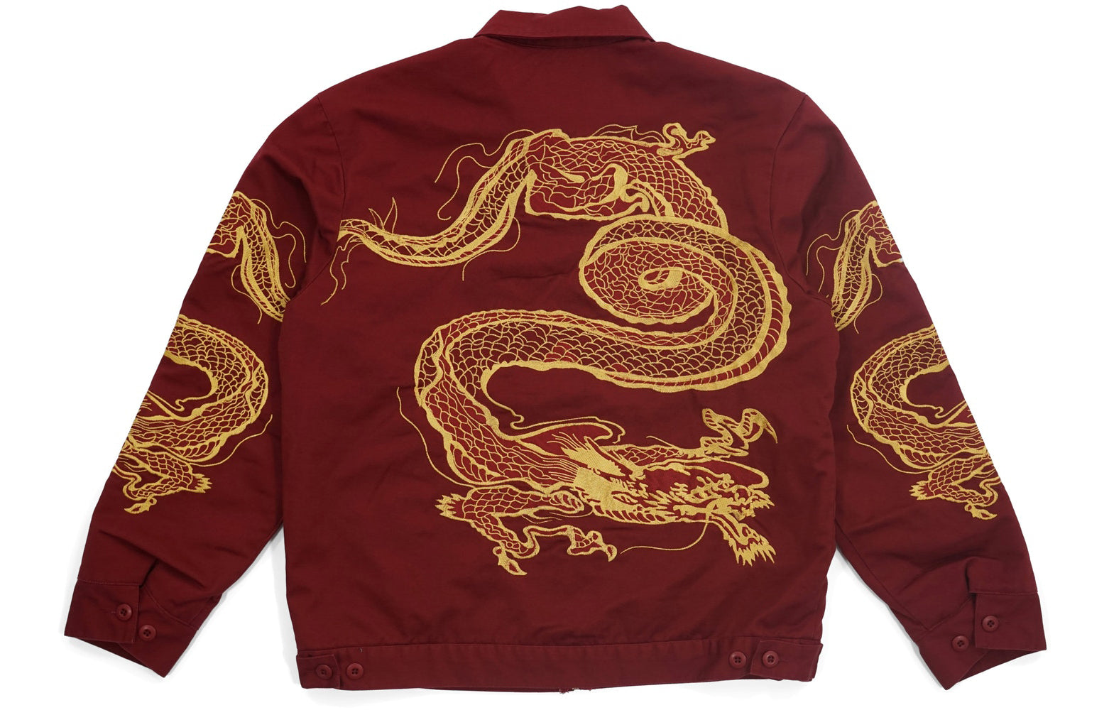 Supreme FW18 Dragon Work Jacket Red Dragon Robe China Embroidered Unisex SUP-FW18-426
