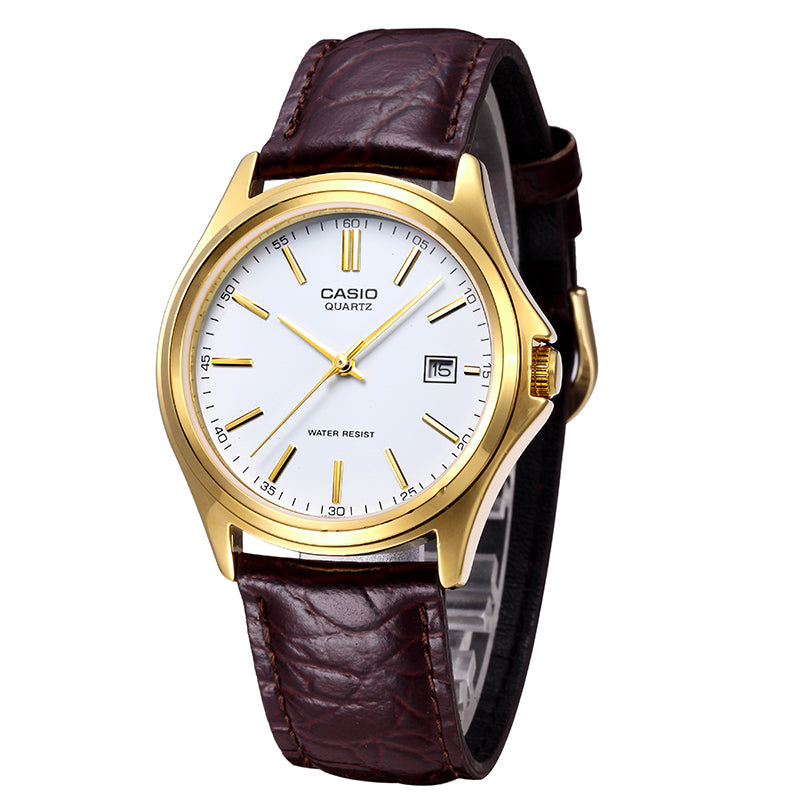 CASIO ENTICER&VINTAGE Series Vintage Gold/Black Couple White Analog MTP-1183Q-7A&LTP-1183Q-7A