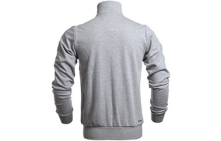 adidas Classic Stripe Knit Stand Collar Sports Jacket Gray AH5184