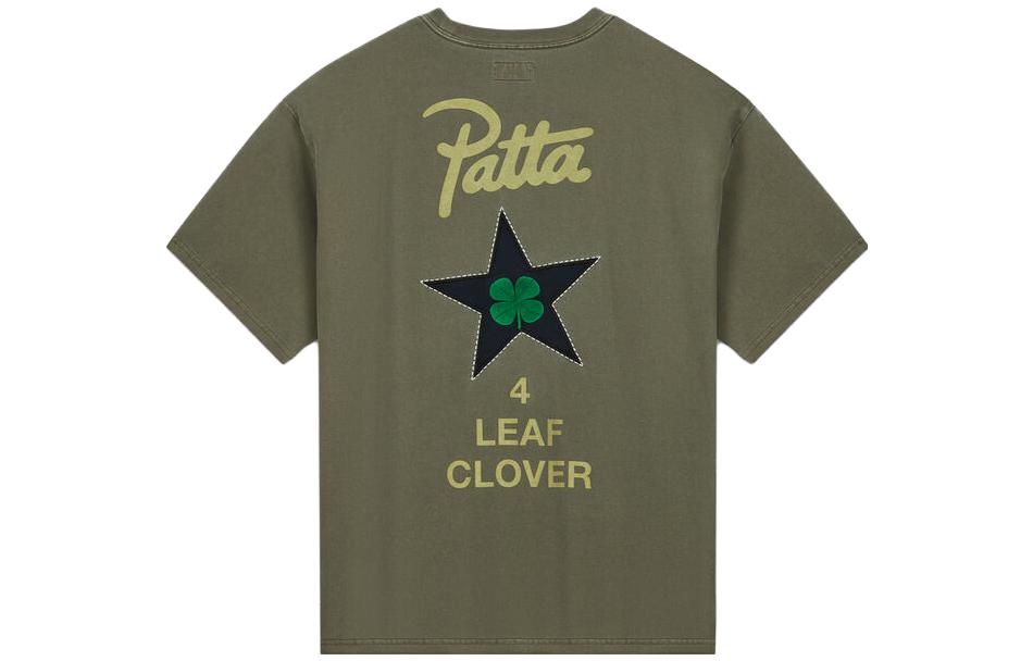 Converse x Patta Four-Leaf Clover Short Sleeve T-Shirt Asia Sizing 'Olive Green' 10024663-A02