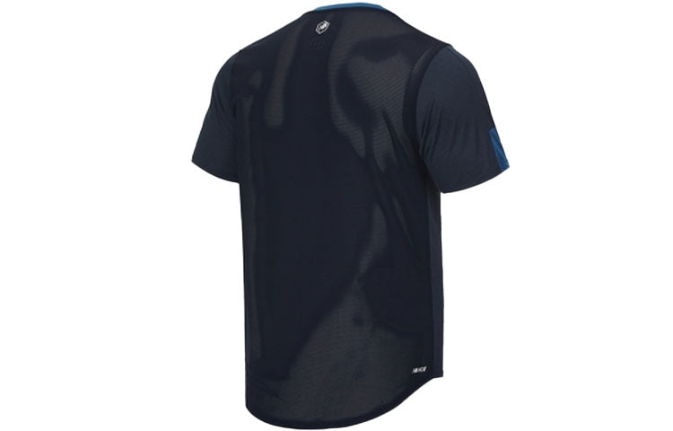New Balance Men's New Balance Contrasting Colors Logo Athleisure Casual Sports Round Neck Short Sleeve Blue T-Shirt AMT11241-EMI