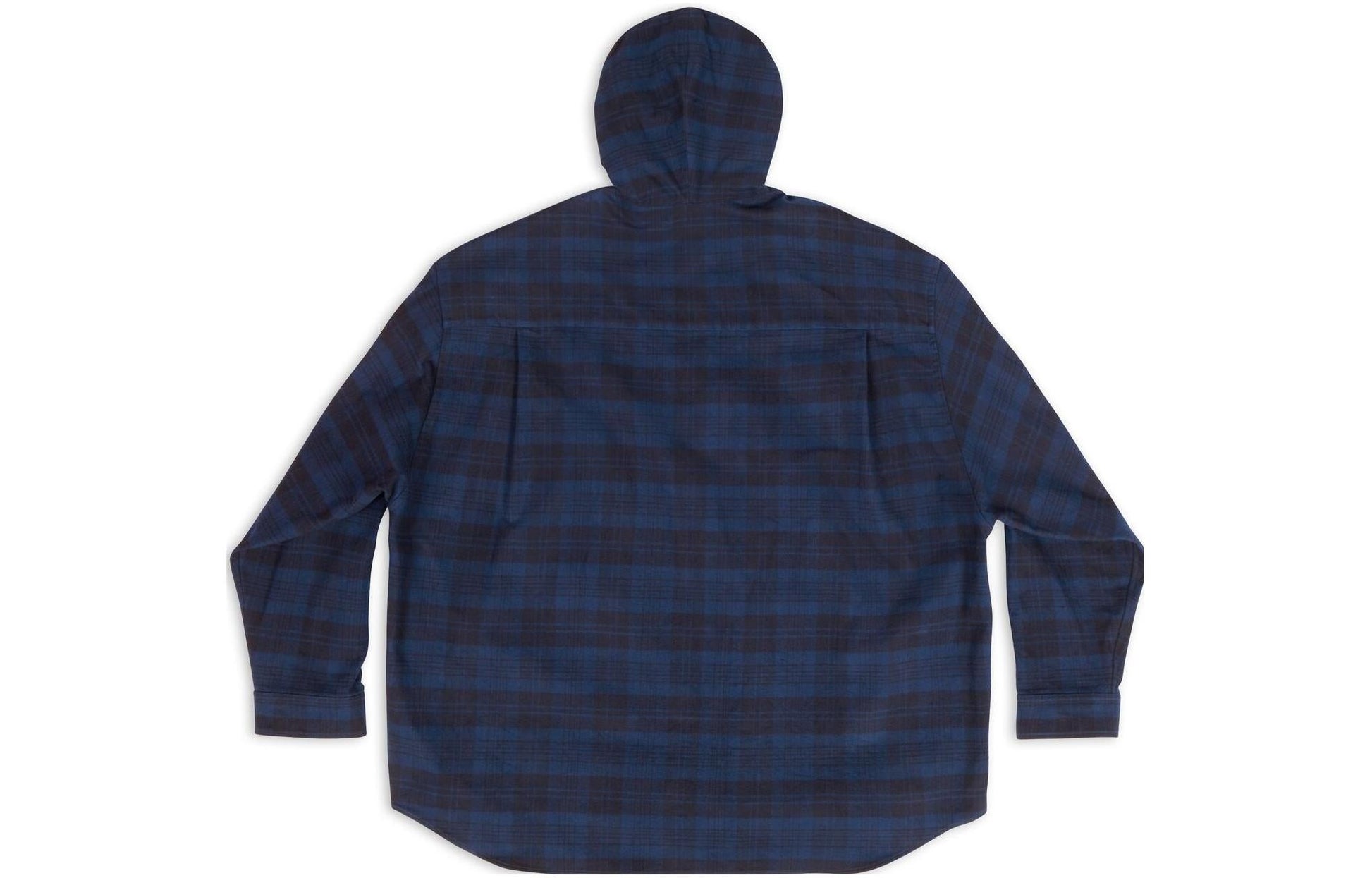 Balenciaga Hooded Check Overshirt 'Blue Navy' 720109TNM354202