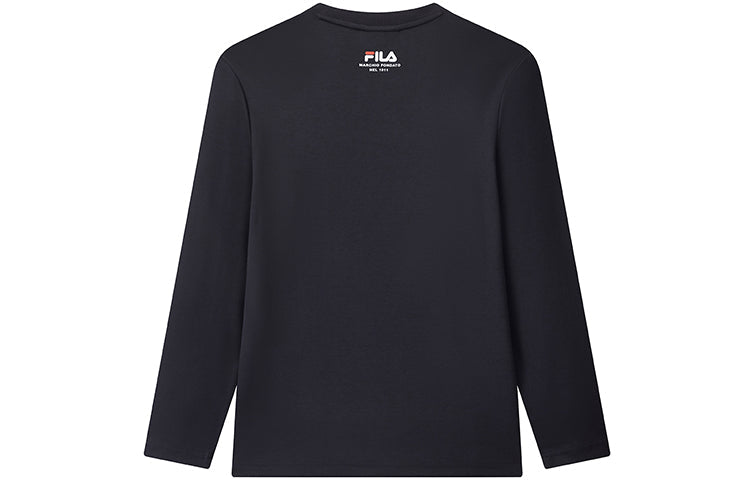 Men's FILA Sports Pure Cotton Long Sleeves Blue T-Shirt F11M048201F-NV