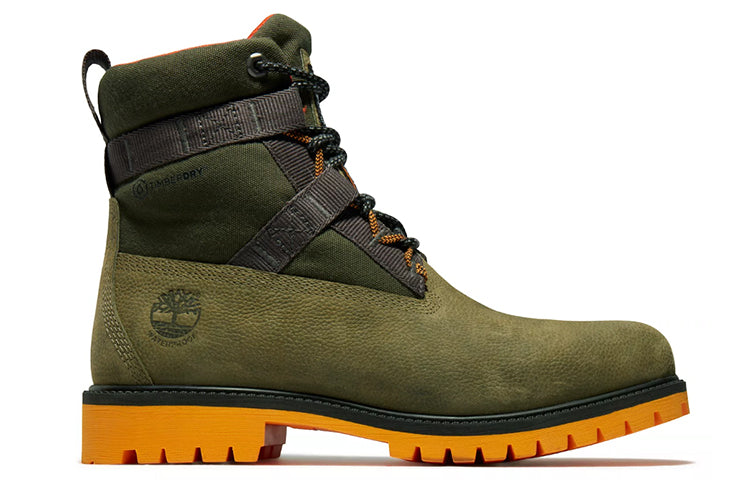 Timberland Heritage 6 Inch Waterproof Leather and Fabric Boot 'Dark Green Nubuck' A2H8QA58