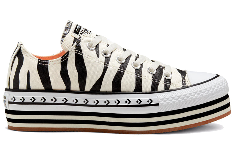 (WMNS) Converse Chuck Taylor All Star Platform Low 'Sunblocked - Zebra' 567865C