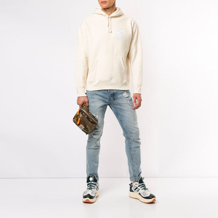 Supreme FW18 S Logo Hooded Sweatshirt Natural Logo SUP-FW18-621