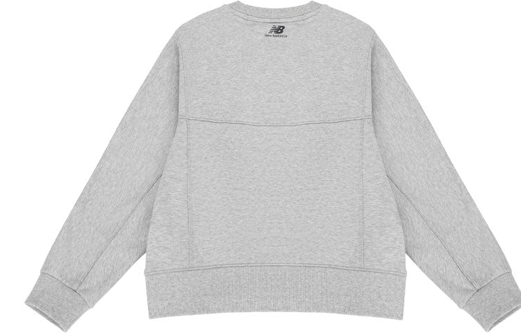 (WMNS) New Balance Casual Sports Alphabet Printing Pullover Round Neck Hoodie light grey 5CC13022-GR