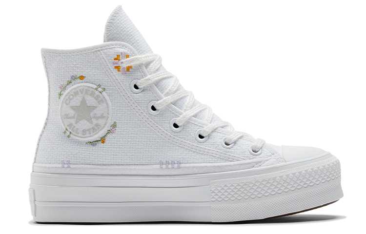 (WMNS) Converse Chuck Taylor All Star Lift Platform High 'Autumn Embroidery White' A05068C