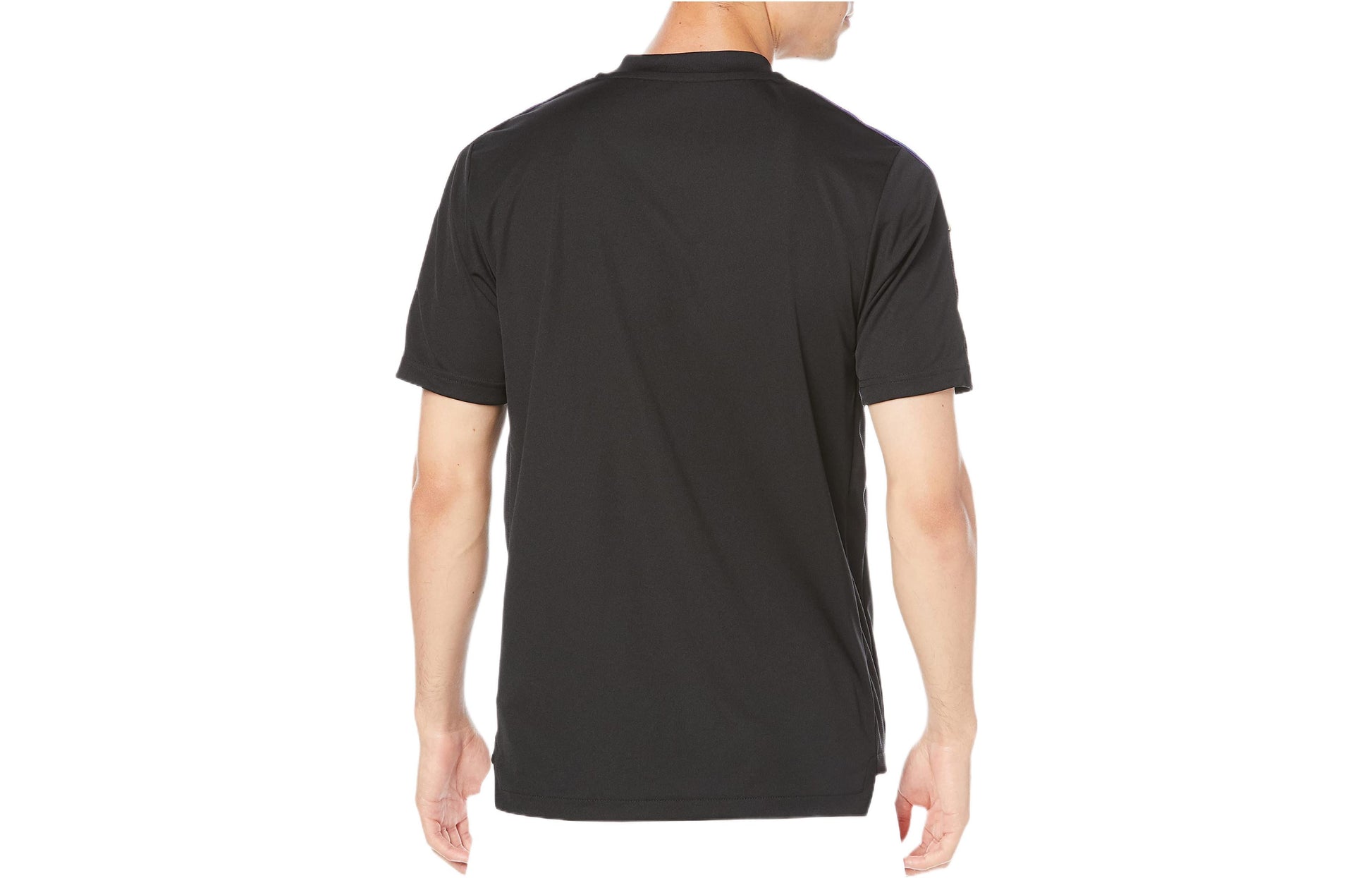 Men's adidas Stripe Brand Logo Soccer/Football Short Sleeve Black T-Shirt GS4721