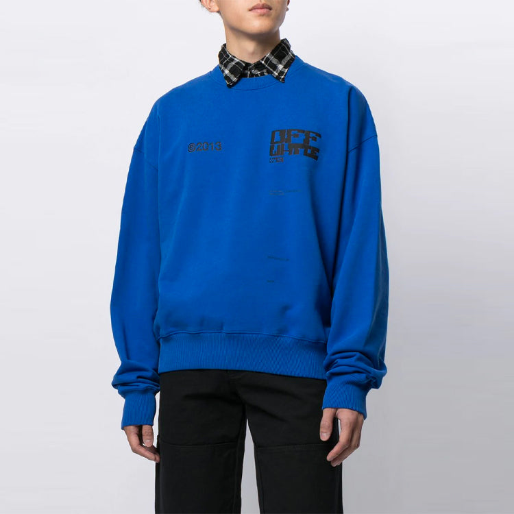 Off-White SS21 Arrow Pattern Sports Long Sleeves Loose Fit Blue OMBA035S21FLE0014510