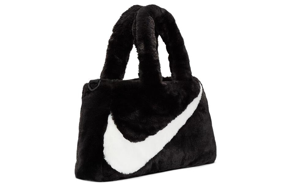 Nike NSW Faux Fur Tote Bag 'Black White' DQ5804-010
