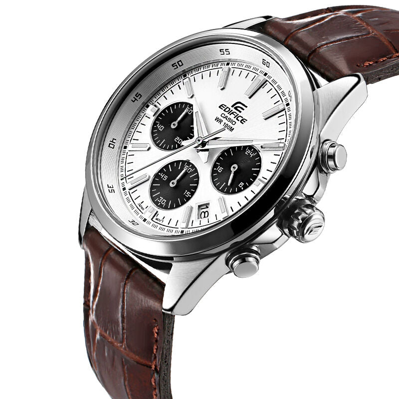 CASIO EDIFICE Series Leisure Fashion Men s Brown StrapSilver Dial Mens BrownSilver Analog EFR-527L-7AV
