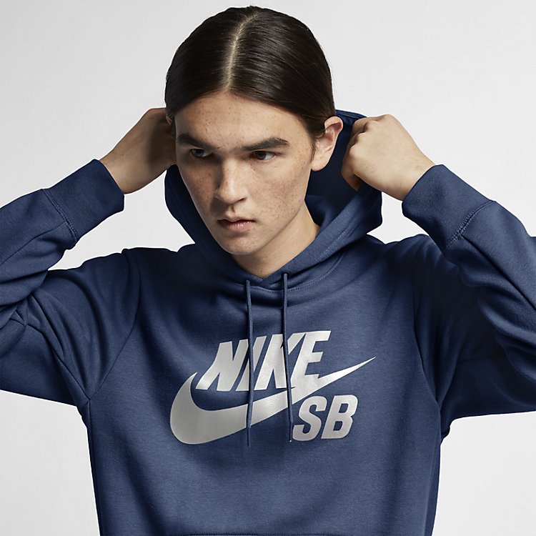 Nike SB Icon Hoodie 'Mystic Navy Vast Grey' AJ9733-469