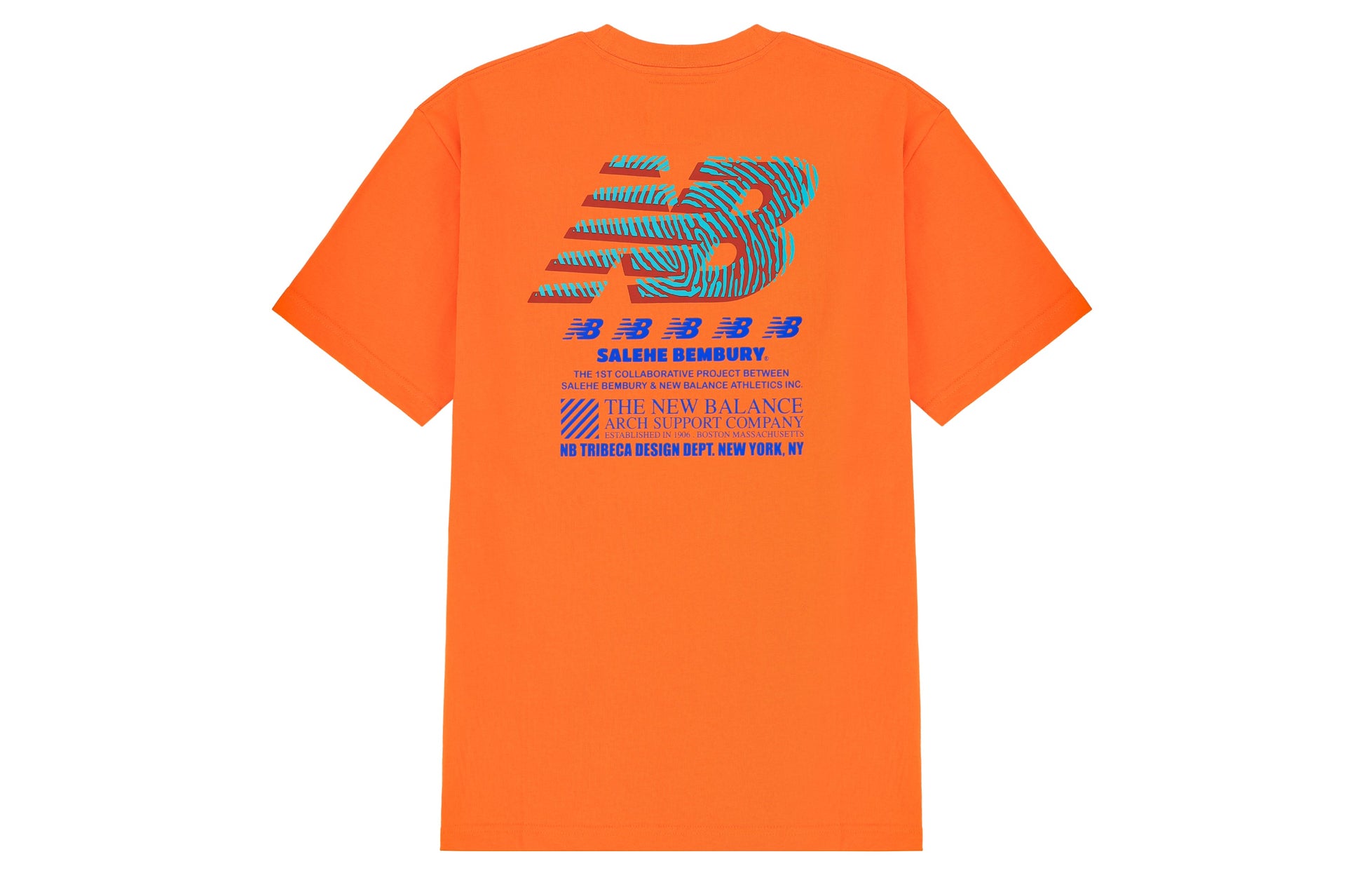New Balance x Salehe Bembury Unisex Printing Logo Round-neck Tee Orange MT11563-VRO