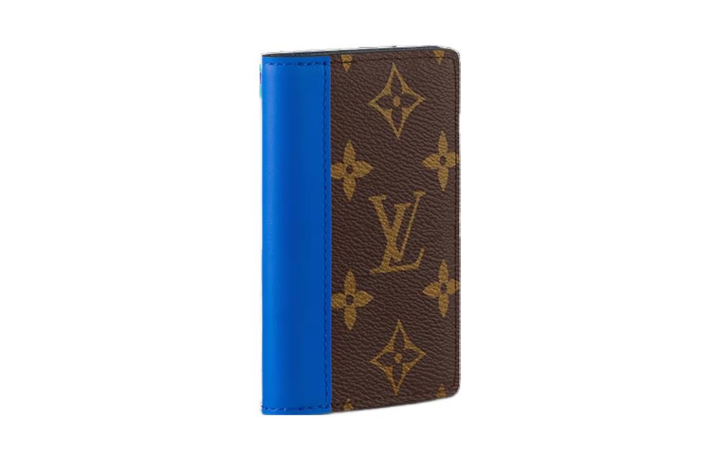 LOUIS VUITTON Pocket Organizer Monogram Macassar Canvas 'Blue' M82956